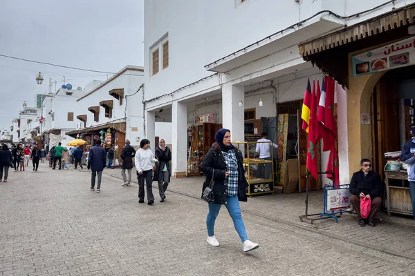 People walking on the streets of the old town in Rabat, Morocco