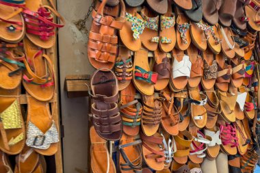 People walking through the marketplace in the old town of Fez, Morocco