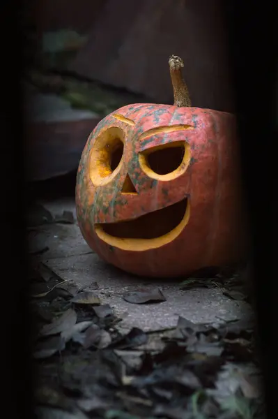 Halloween Orange Kürbisse Den Slums Herbstfest Feier — Stockfoto