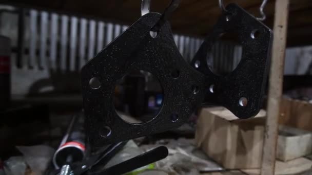 Reparații Auto Instalarea Frânelor Disc Spate Loc Tobe Sudură Lăcătuș — Videoclip de stoc