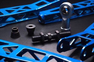 Bir spor drift araba özel projesinde arka mavi kollar