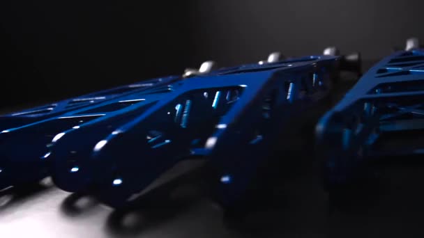 Задние Синие Рычаги Спортивный Дрифт Автомобиля Пользовательский Проект — стоковое видео