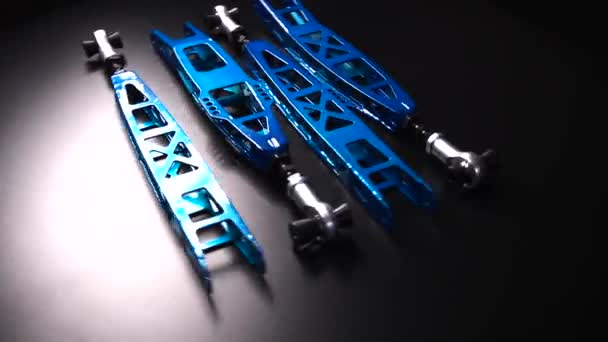 Rear Blue Levers Sports Drift Car Custom Project — Stock Video