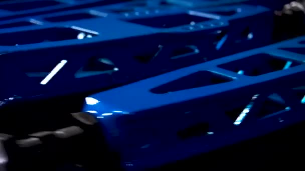 Zadní Modré Páky Sportovní Drift Auto Zakázkový Projekt — Stock video