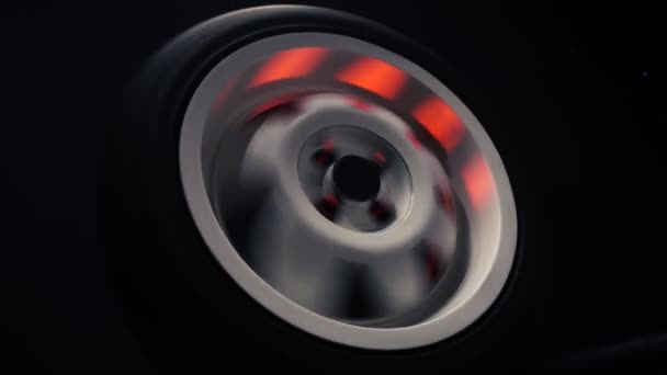 Spinning Car Wheels White Shooting Video Long Exposure Motion Effect — Wideo stockowe