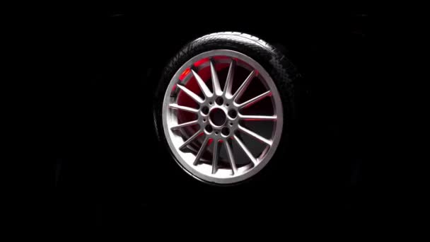 Video Photos Old Car Wheels Titanium Rims Long Exposure Video — Stockvideo