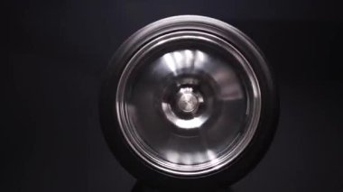 new chrome rims, car wheels for a drift car, custom tuning, long exposure video, motion blur effect