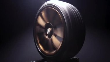 Serseri dükkanını kurutmak için bronz araba tekerlekleri.