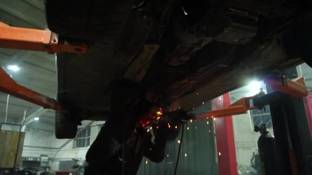 涡轮漂移车排气系统及排气歧管焊接 — 图库视频影像
