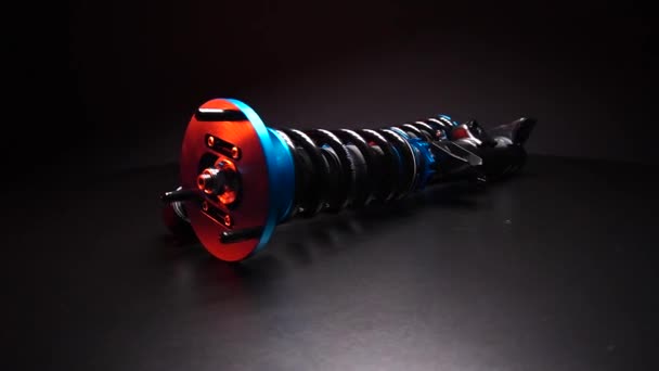 Auto Suspension Tuning Coilovers Shock Absorbers Springs Blue Sports Drift — Stock Video
