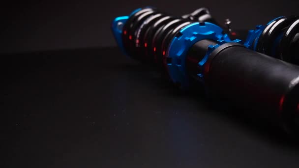 Auto Suspension Tuning Coilovers Shock Absorbers Springs Blue Sports Drift — Stock Video
