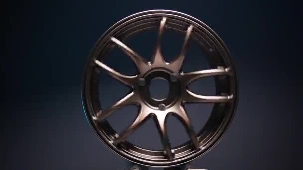 Sports Matte Bronze Car Rims Photography Various Long Exposures Effect — Stock Video