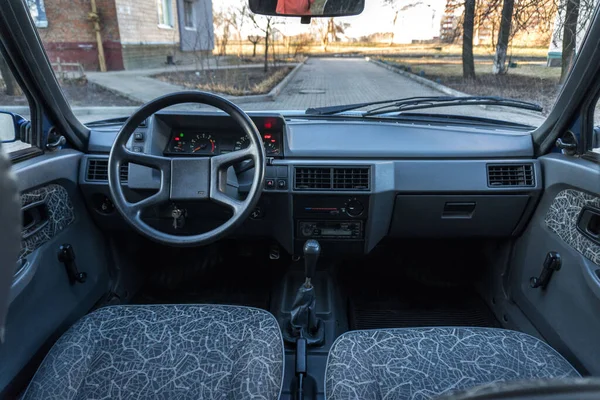 Новий Автомобіль Всередині Панелі Приладів Передні Сидіння Задні — стокове фото