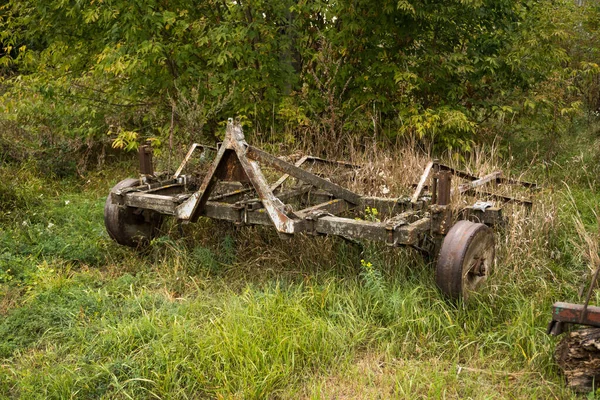 Traktor Orá Pole Letní Sklizni Podzim Aby Připravil Další Rok — Stock fotografie