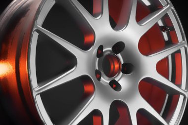 Kırmızı ve mavi arka ışıklandırmalı yeni 18 yarıçaplı açık gri jantlar değil.