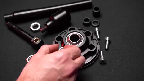Sports Car Lathe Custom Gear Shift Assembly Bolt Tightening Hand — Stok Video