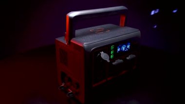 Ev ve daire için akü çevirici şarj istasyonu 600 watt 12 volt 220 volt karanlık odada video 4k