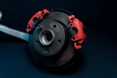 Hidrolik el freni için iki kırmızı kalibreli disk frenli arka drift araba ağırlığı montajı