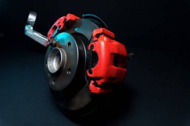 Hidrolik el freni için iki kırmızı kalibreli disk frenli arka drift araba ağırlığı montajı