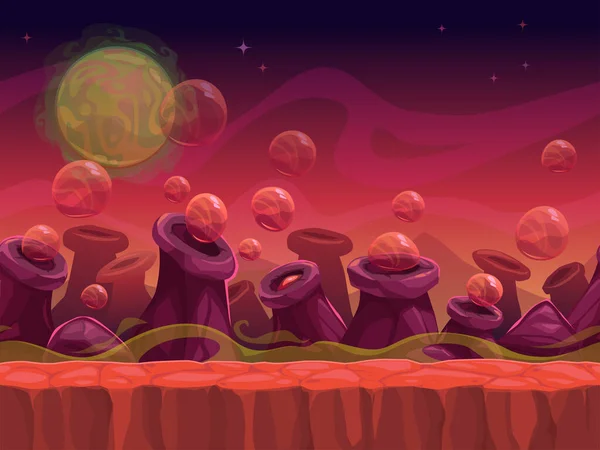 Another World Concept Vector Seamless Background Game Design Separated Layers Vektor Grafikák