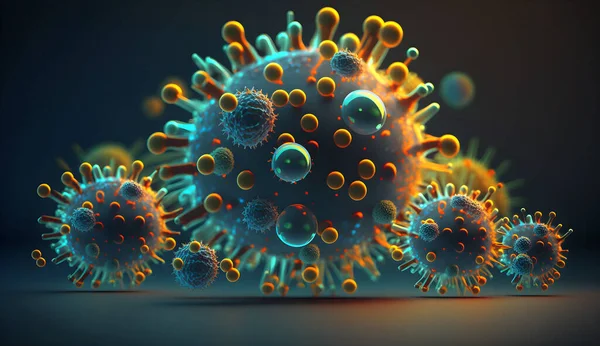 Covid Coronavirus 2019 Ncov Novel Vista Microscopica Della Cellula Virale — Foto Stock