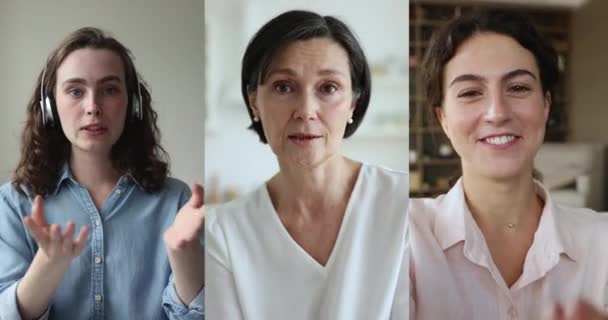 Διαφορετική Γενιά Νέων 20S Και Ώριμες 60S Όμορφες Γυναίκες Μιλάμε — Αρχείο Βίντεο