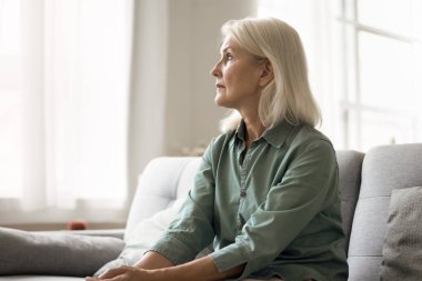 Düşünceli, sessiz, üzgün, yaşlı bir kadın kanepeye oturmuş ailesiyle olan ilişkilerini düşünüyor. Terk edilmiş ve yalnız hissediyor ya da sağlık sorunları yaşıyor. Geçmişini ve gençliğini anlatıyor.