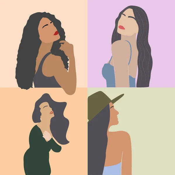Kadın minimalist vektör çizimi.