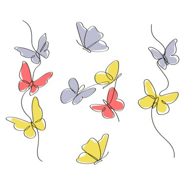 Elle çizilmiş kelebekler zarif çizimlerine devam ediyor.