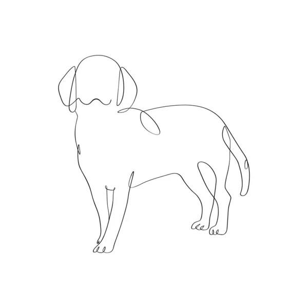Minimalist Dog Continues Line Art — Stock Vector