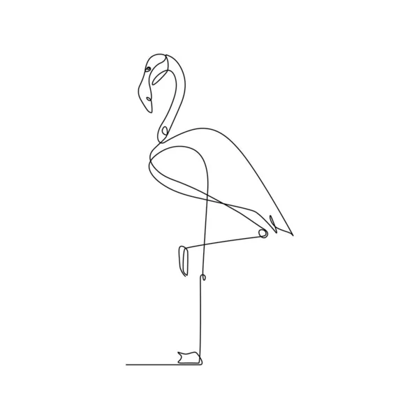 Минималистский Фламинго Продолжает Линейное Искусство — стоковый вектор