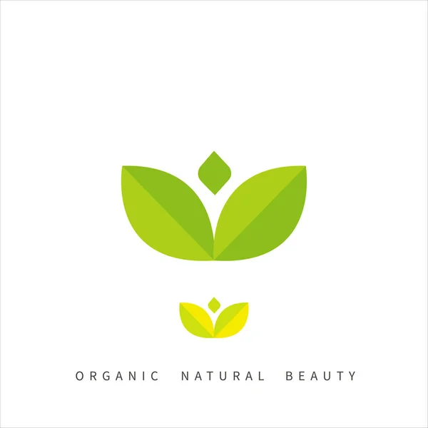 Minimalist Leaves Nature Organic Logo Design — Stock Vector