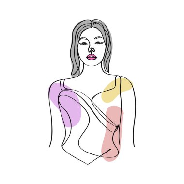 Kadın figürü soyut çizim çizimi.