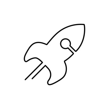 Aralıksız tek satırlı sanat roketi ikonu klipsi sanat zarif minimalist ana hatları. 