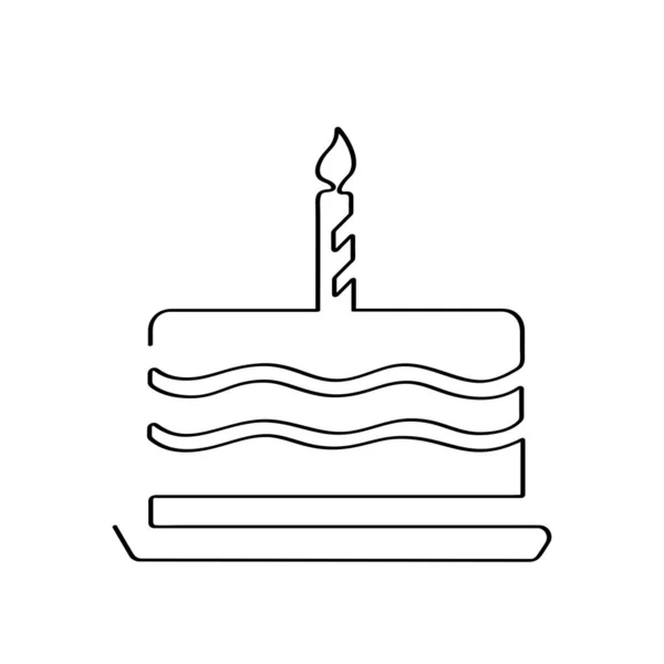 Çizgi sanatı doğum günü pastası grafik tasarımı krem mum gecesi yemek ikonu çok amaçlı içerik minimalist sanat için uygundur. 