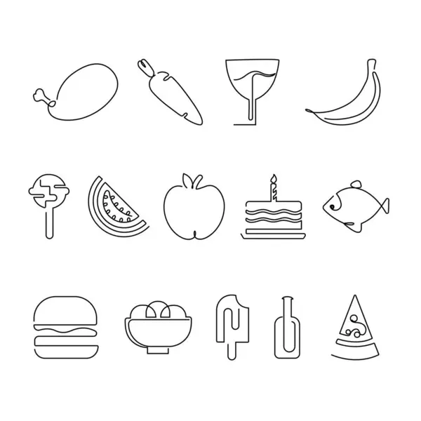 Aralıksız devam eden tek satırlı sanat minimalist ana hatlı Gıda Simgesi