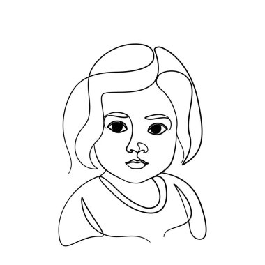 Küçük kız çizgi film vektörü