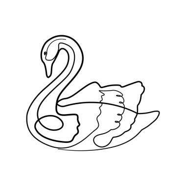 izole edilmiş kuğu tasarımı vektör çizimi