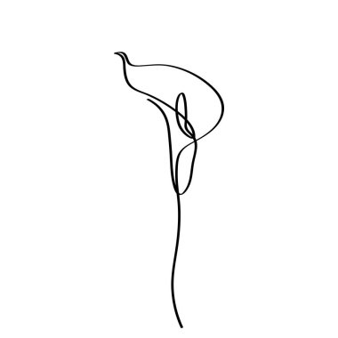 Calla Lily Sanat 'ın kesintisiz doğrusal sanatı, Davetiyeler için Botanik Duvar Sanatı Tasarımı, El Sanatları, Kolaj, Minimalist, Basit, Oturma odası, Yatak odası taslağı.