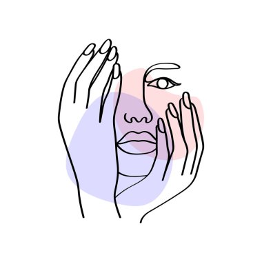 Kadınlar Güzellik Salonuyla Karşı Karşıya Sürekli Tek Satırlık Sanat. 