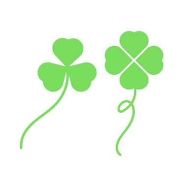 4 ve 3 yonca bırakın. Yonca hazır. Zarif asgari yeşil yaprak 