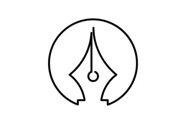 Basit asgari doğrusal biçimdeki Dolma Kalemi ucu sembolünün sürekli çizimi. 