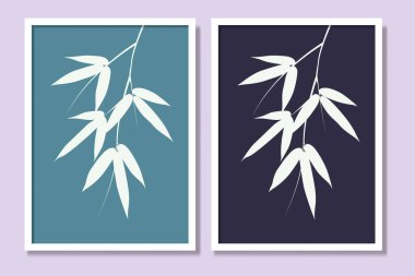 Doğal şekilli basılabilir poster tasarımı. Çerçevelenmiş modern tuval baskıları çok az çizim yapıyor. Zarif palmiye düz iç tasarım bırakır. 