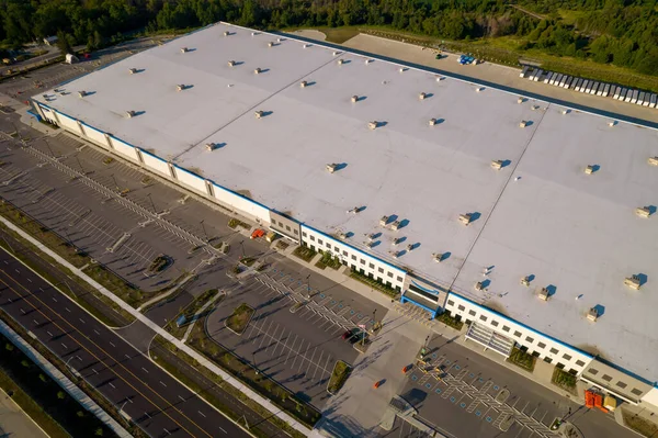 stock image Toronto, Ontario, Canada - September 11, 2022: New Amazon sorting and distributing logistics center warehouse and delivery hub. Amazon is one of the Big Five American information technology companies