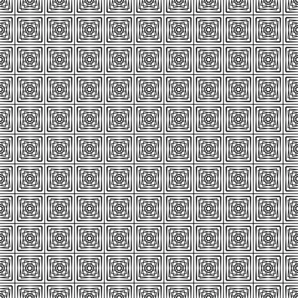 Nahtloses Muster Mit Schwarz Weiß Gestreiften Linien Und Heiligen Formen — Stockvektor