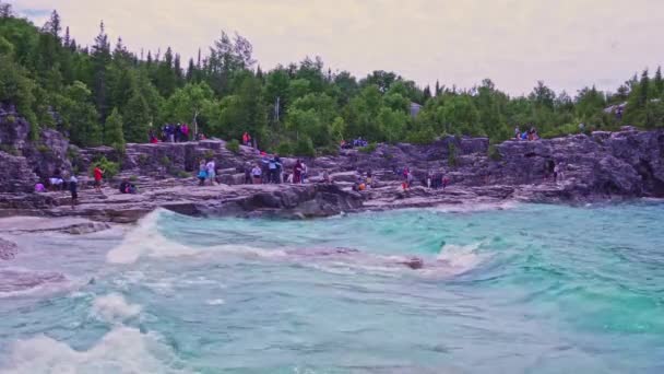 Bruce Peninsula National Park Canadá Junio 2022 Indian Head Cove — Vídeo de stock