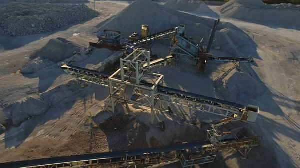 Área Industrial Para Processamento Material Mineração Rocha Pedra Para Máquina — Fotografia de Stock