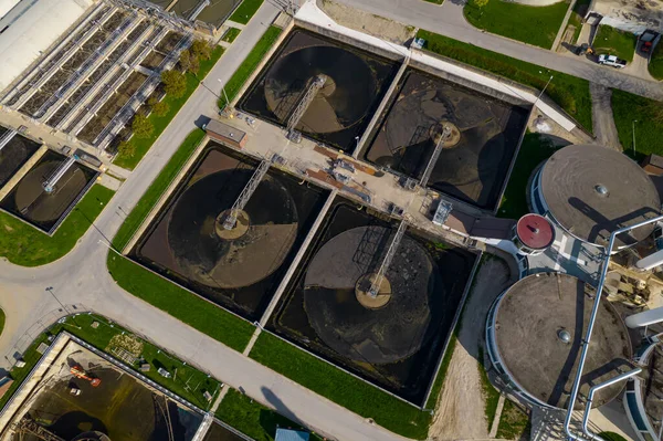 Waste Water Treatment Plant Urban Area City Outdoor Site Multiple — Stock Photo, Image
