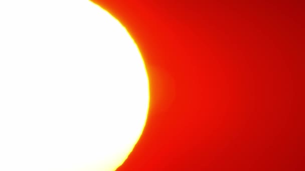 Turuncu Sarı Gökyüzünde Gün Batımı Kırmızı Zaman Dilimi Güneşin Büyük — Stok video
