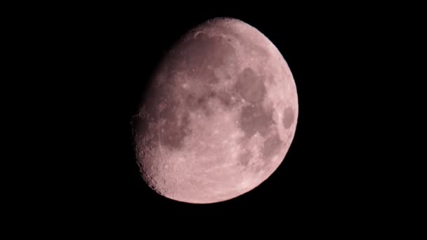 Місяць Темно Чорному Небі Вночі Астрологія Або Астрономічна Планета — стокове відео